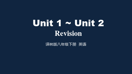 牛津译林版英语2020中考二轮复习：8B Units 1-2 Revision(共37张PPT)