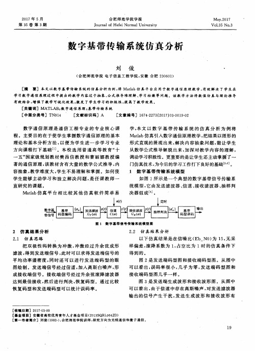 数字基带传输系统仿真分析