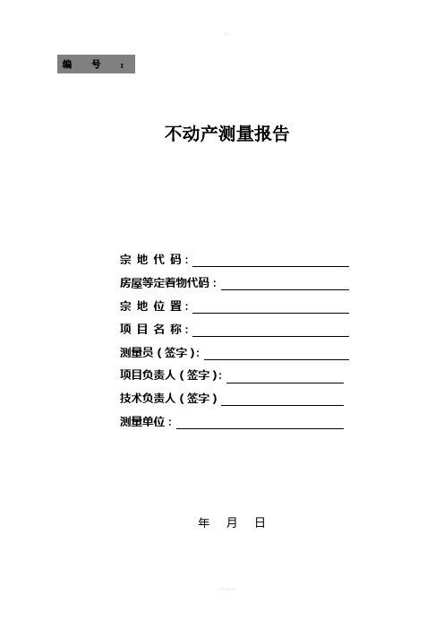 不动产测量报告