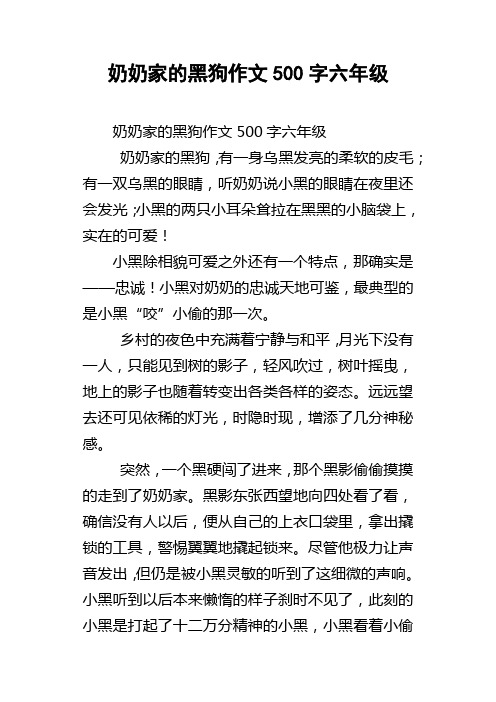 奶奶家的黑狗作文500字六年级