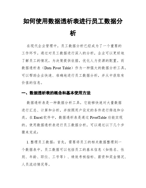 如何使用数据透析表进行员工数据分析