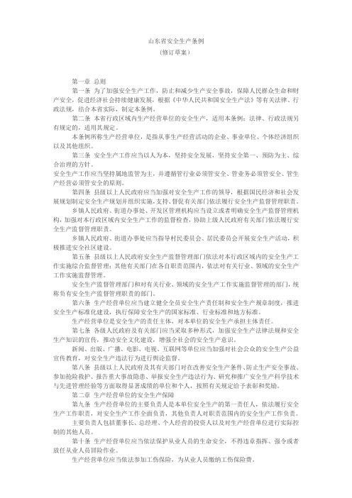 山东省安全生产条例