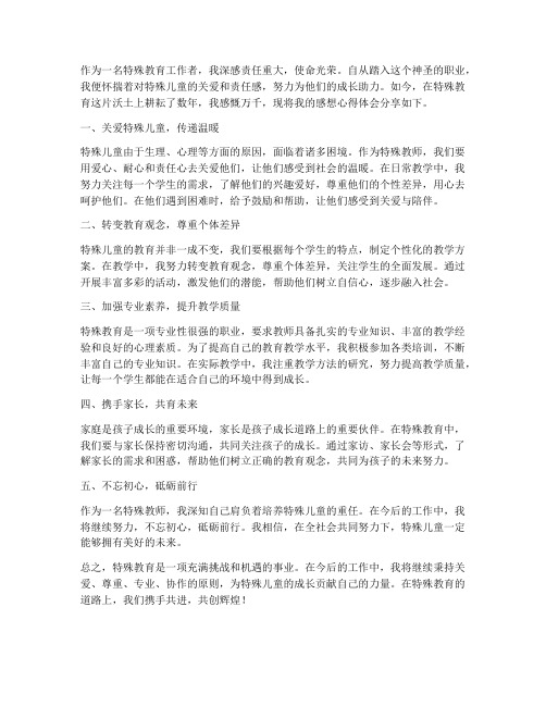 特殊教师感想心得体会范文