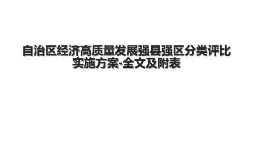 自治区经济高质量发展强县强区分类评比实施方案-全文及附表