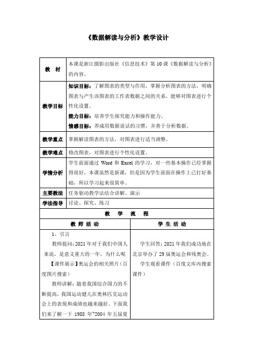 《数据解读与分析》教学设计