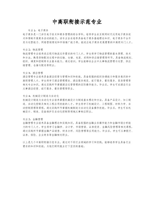 中高职衔接示范专业