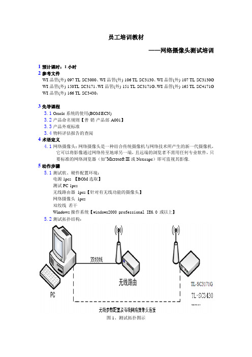 网络摄像头测试培训教材