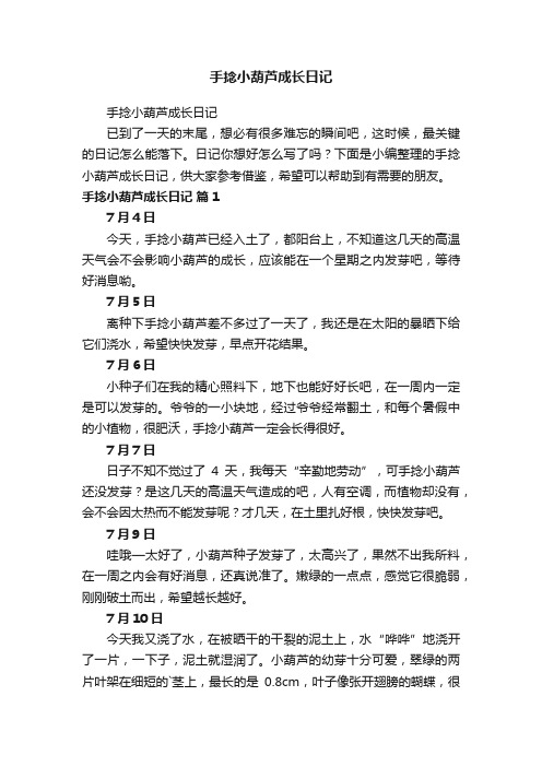 手捻小葫芦成长日记