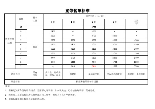 宽带薪酬标准2