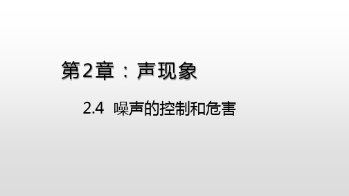 人教版八年级上册物理课件：2.4噪声的控制和危害(共23张PPT)