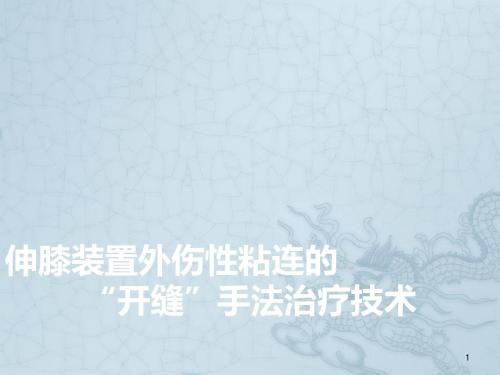 伸膝装置外伤性粘连的开缝手法治疗技术 ppt课件
