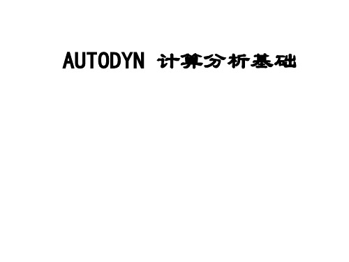 AUTODYN计算分析基础.