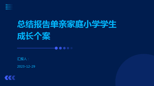 总结报告单亲家庭小学学生成长个案