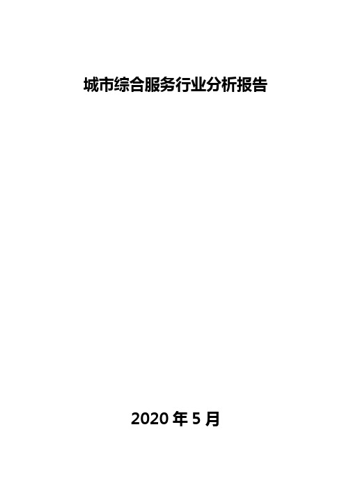 城市综合服务行业分析报告