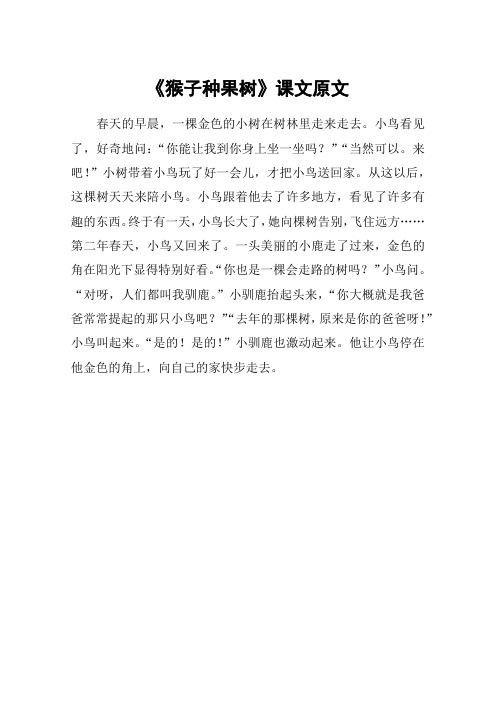 《猴子种果树》课文原文