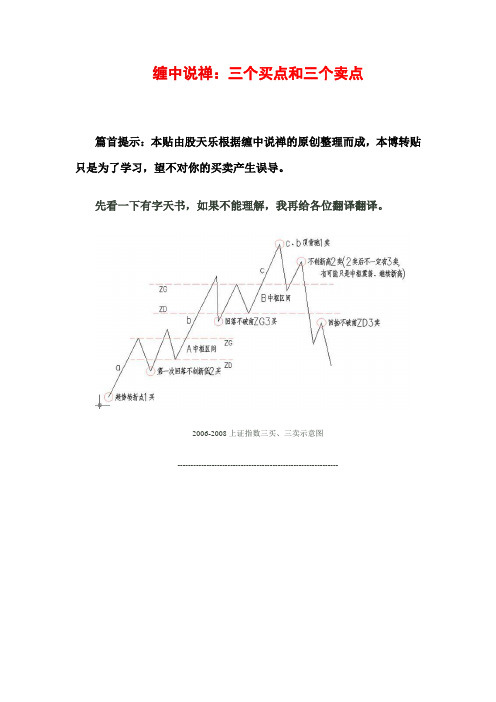 缠中说禅：三个买点和三个卖点