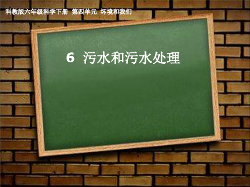 六年级下册科学课件 -4.6 污水和污水处理｜教科版 (共33张PPT)