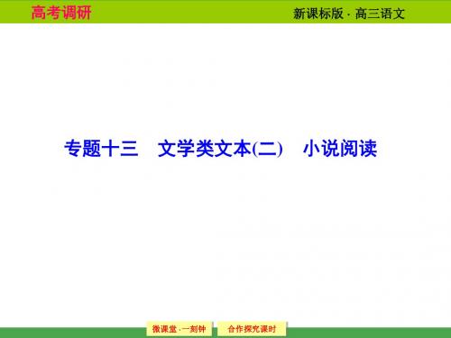 2015届高考语文一轮复习课件：专题十三 文学类文本 小说阅读1