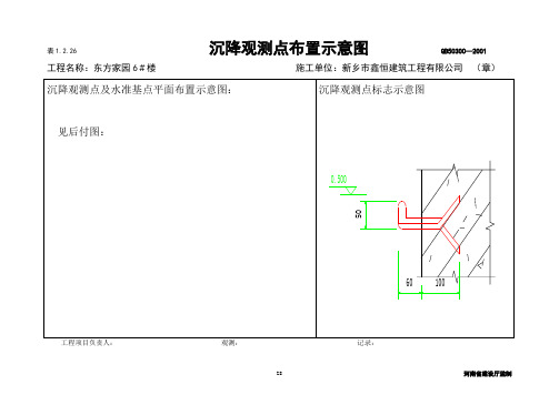 沉降观测点布置示意图及观测记录