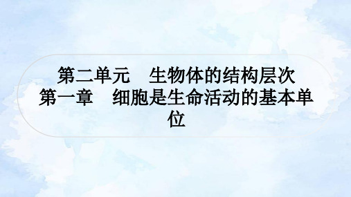 人教版中考生物复习七年级上册第二单元第一章细胞是生命活动的基本单位课件