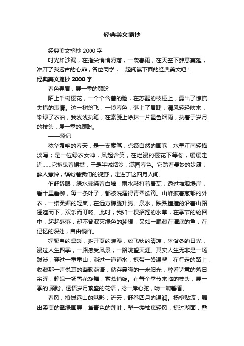 经典美文摘抄2000字