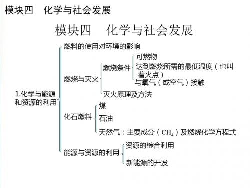 【2019年中考化学考点清单】总复习精编课件模块4化学与社会发展