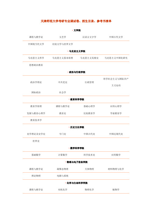 天津师范大学考研专业课试卷