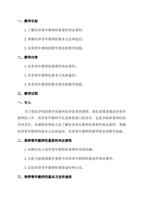 培养青年教师教学过程材料