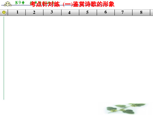 山东省冠县武训高级中学高三语文复习课件：古代诗歌鉴赏  考点针对练一