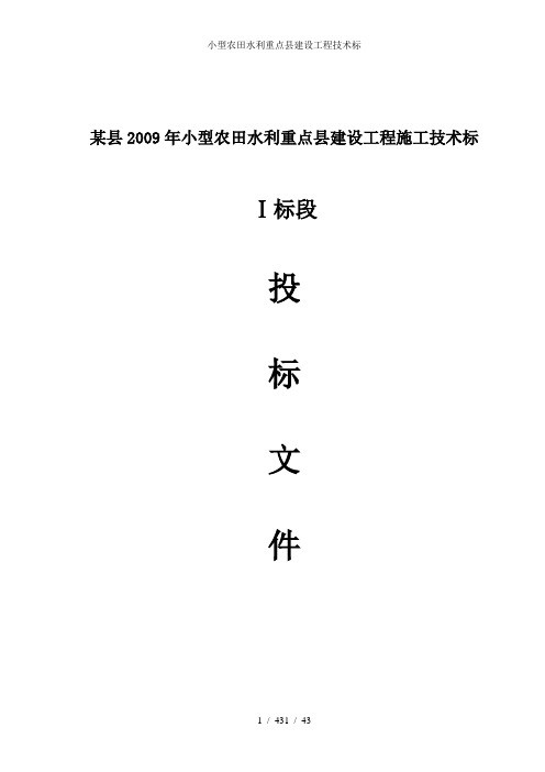 小型农田水利重点县建设工程技术标