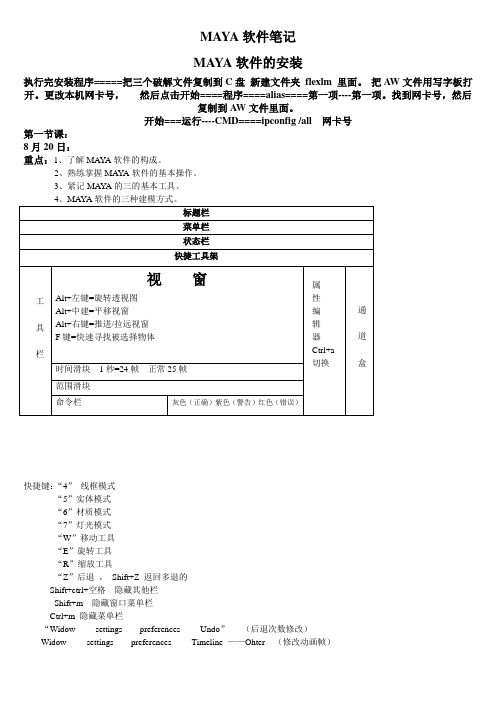 MAYA软件笔记