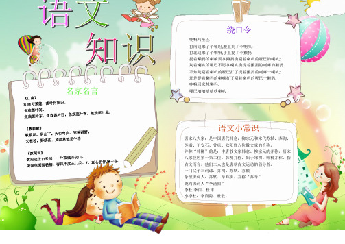 小学生手抄报语文知识小报精品模板(可直接打印)