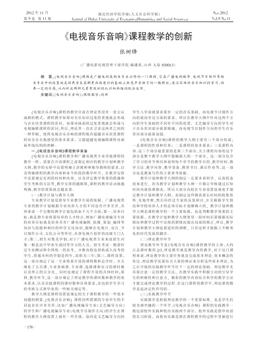 电视音乐音响课程教学的创新张树锋