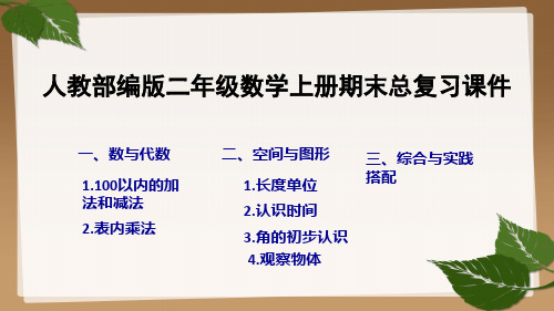 人教部编版二年级数学上册期末总复习课件