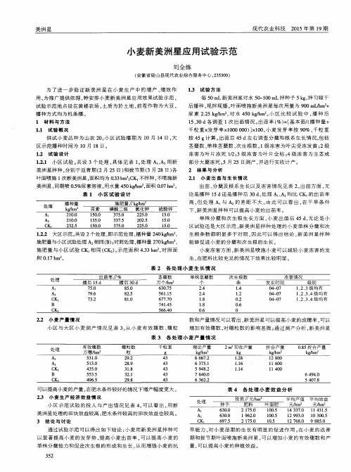 小麦新美洲星应用试验示范