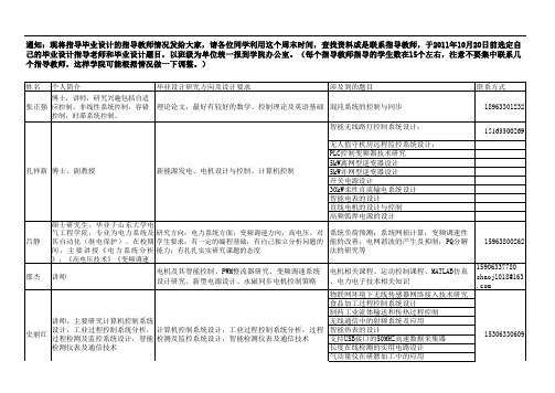 指导老师情况简介