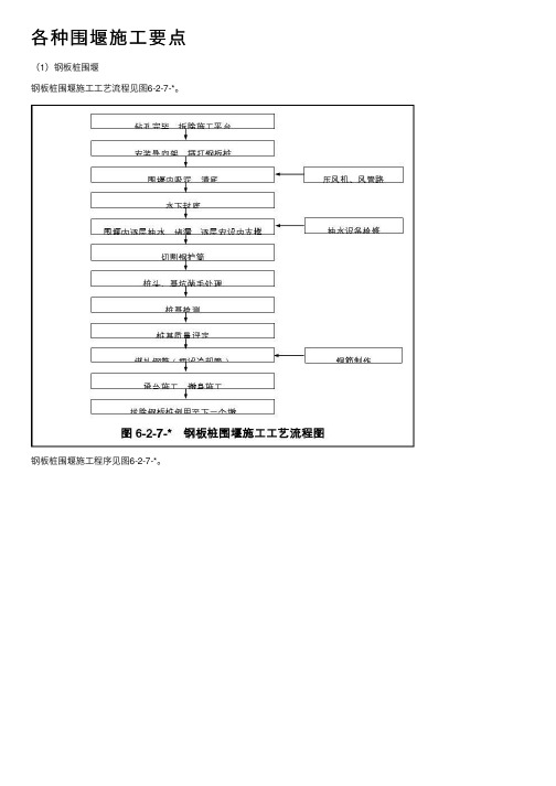 各种围堰施工要点