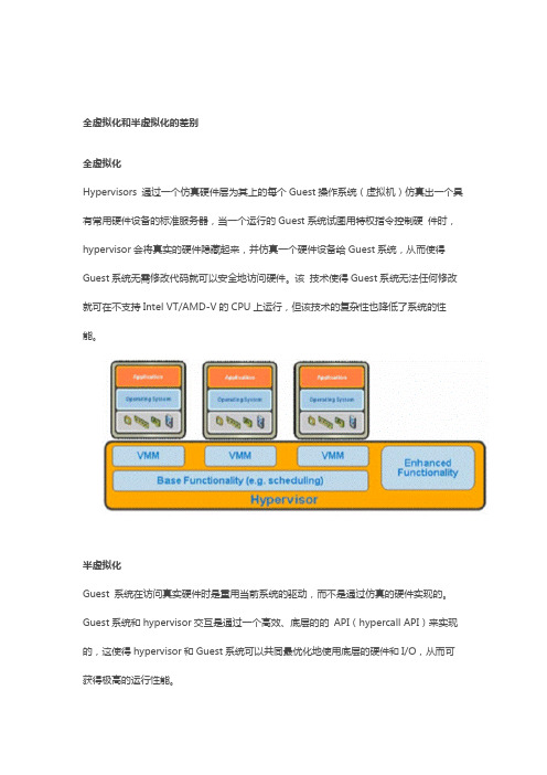 全虚拟化、半虚拟化及比较