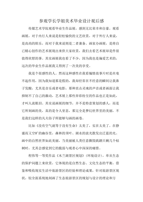 参观学长学姐美术毕业设计观后感