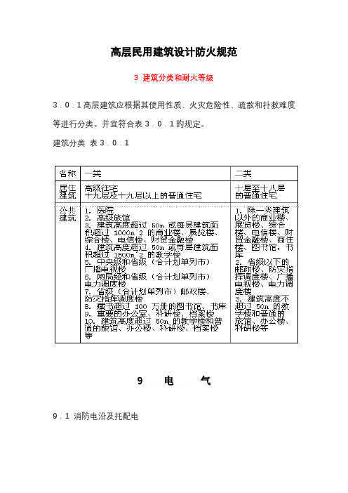 高层民用建筑设计防火规电气部分要求