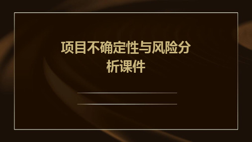 项目不确定性与风险分析课件