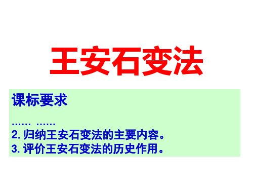 优质实用教学课件精选王安石变法公开课课件