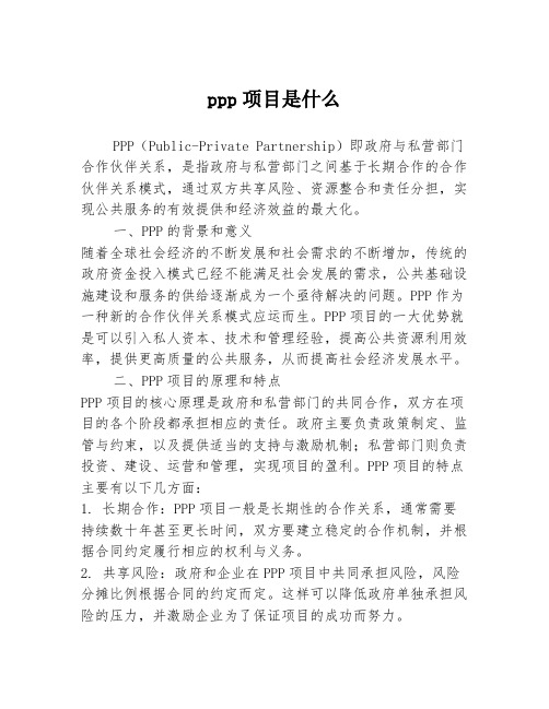 ppp项目是什么