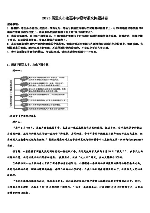 2025届重庆市渝高中学高考语文押题试卷含解析