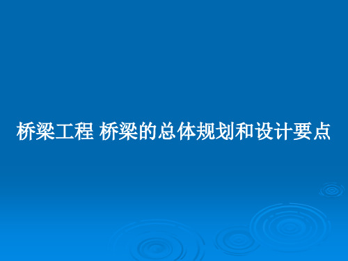 桥梁工程 桥梁的总体规划和设计要点PPT教案