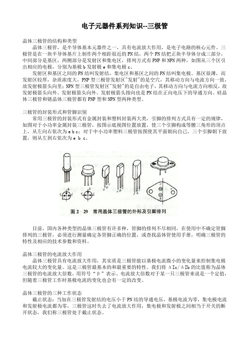 常用电子元件器件系列知识-三极管