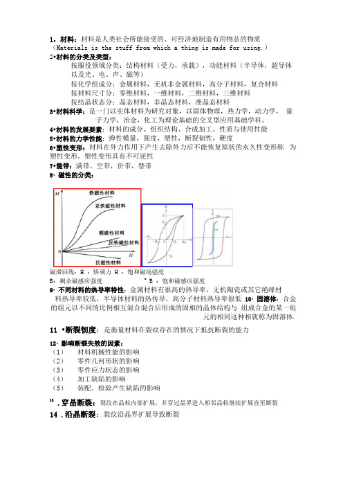 材料科学概论考点总结