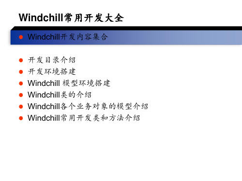 Windchill常用开发大全 ppt课件