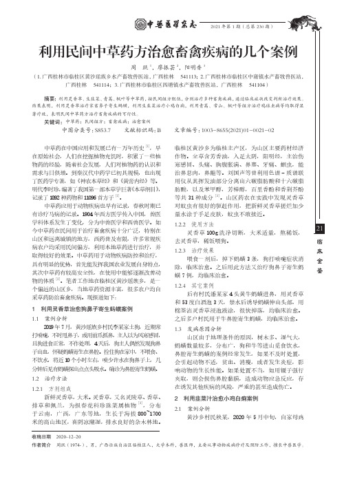 利用民间中草药方治愈畜禽疾病的几个案例