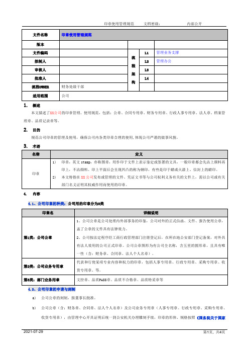 印章使用管理规范[模板]